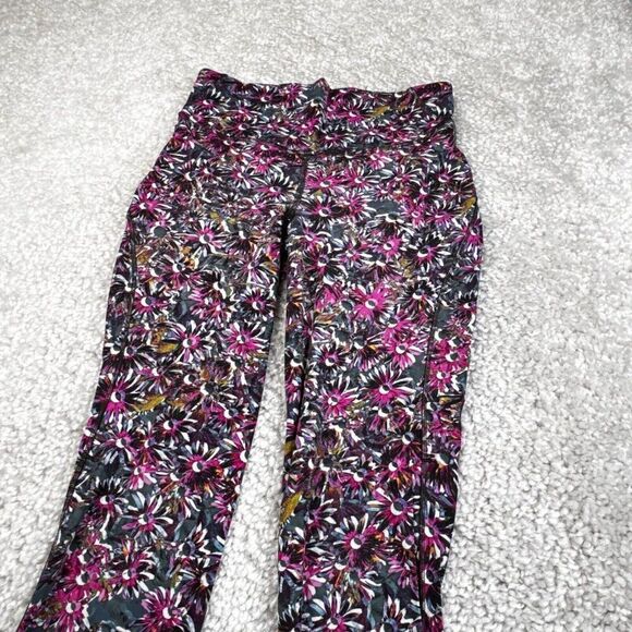 Lululemon Base Pace High Rise Floral Tight Legging Pink Purple 8 FLAW - Picture 7 of 14